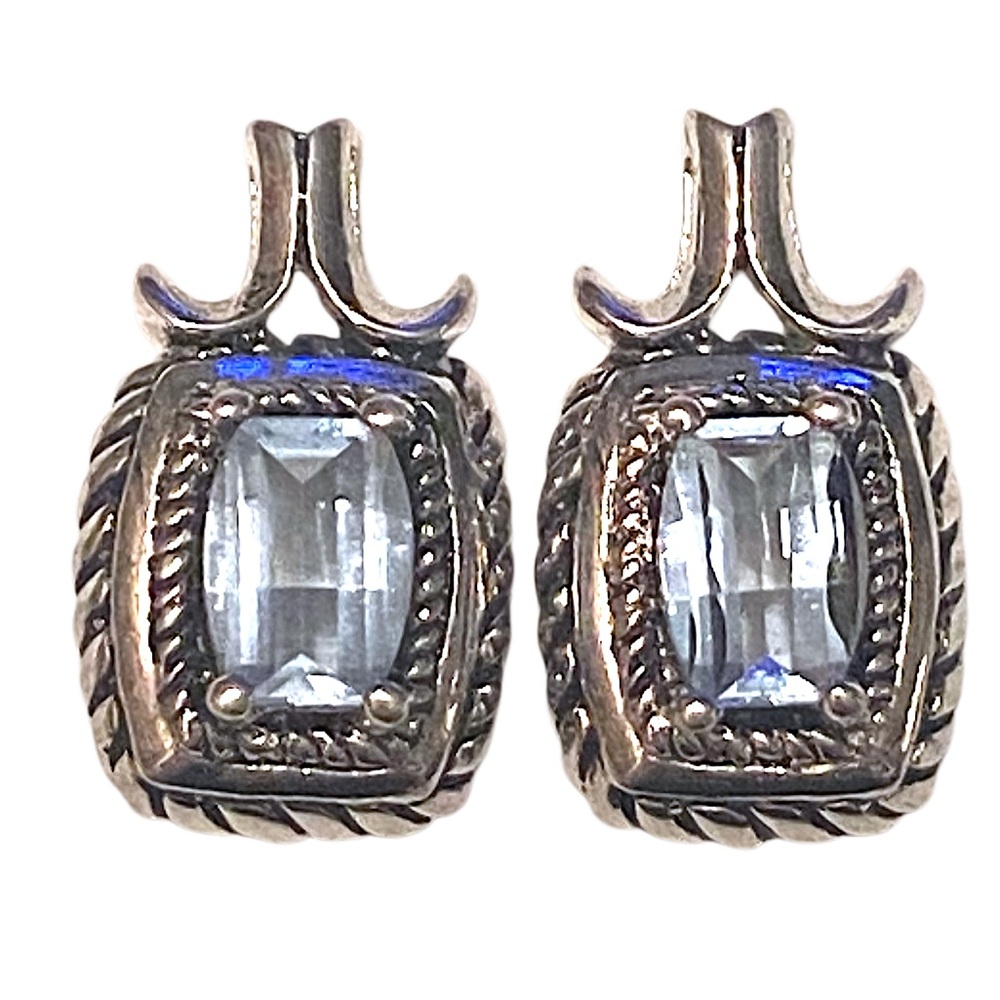 Blue Topaz Sterling Silver Earrings 925